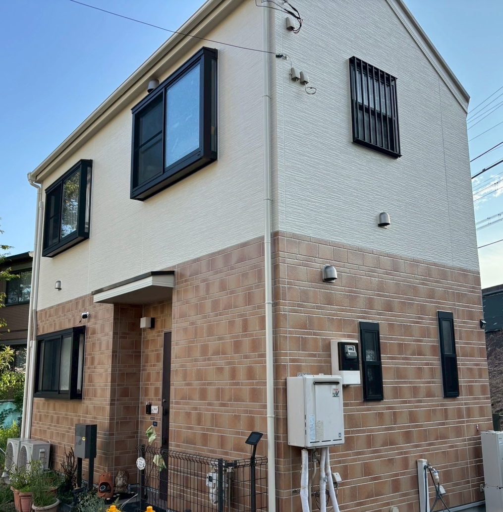 板橋区大谷口｜外壁塗装・屋根塗装｜ニュートラルホワイト×クリヤー
