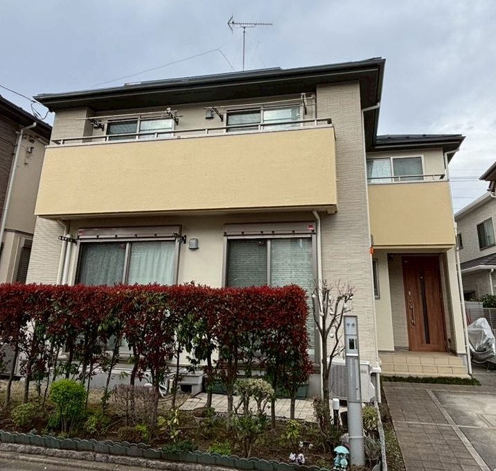 府中市幸町｜外壁塗装・屋根塗装｜ニュートラルホワイト×ライトラテ