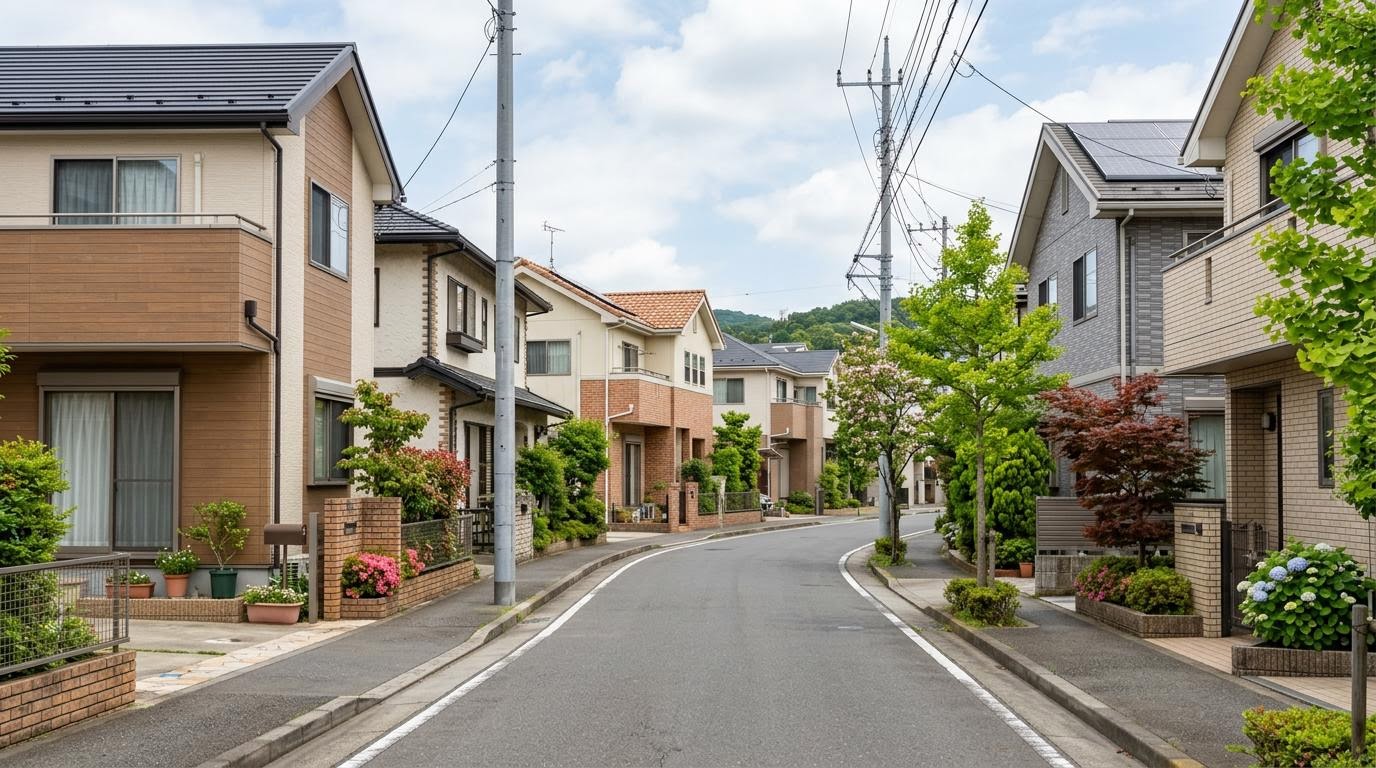 町田市・相模原市の住宅街イメージ 町田市や相模原市をイメージしやすい戸建て住宅街の風景